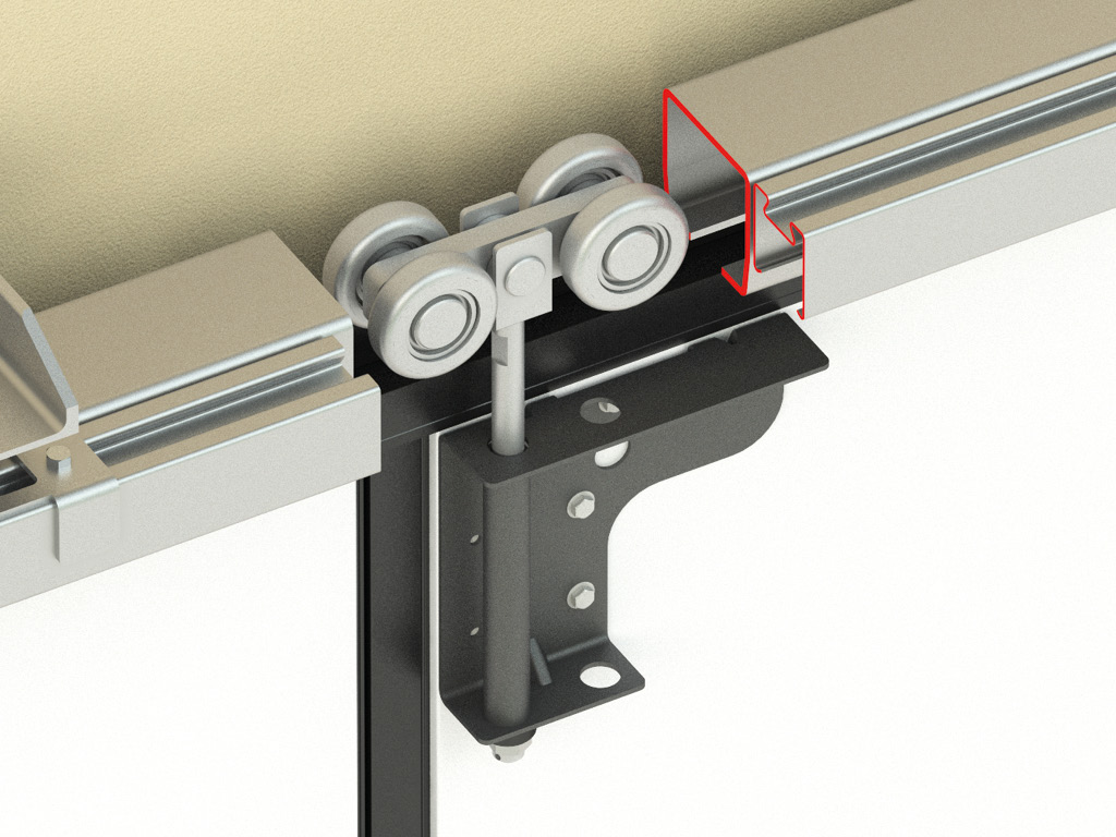 Роликовая опора из высококачественной стали менее подвержена истиранию, что повышает надежность эксплуатации ворот.